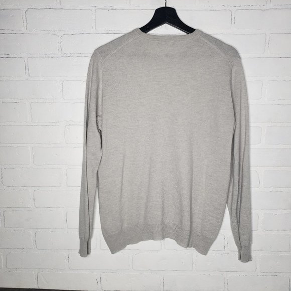 PROPER CLOTH Men's LG Biella S130s Merino V-Neck Sweater Gray Large - Picture 5 of 5
